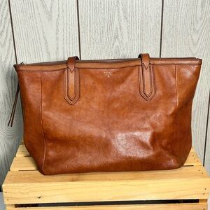 Fossil Brown Leather Shoulder Bag